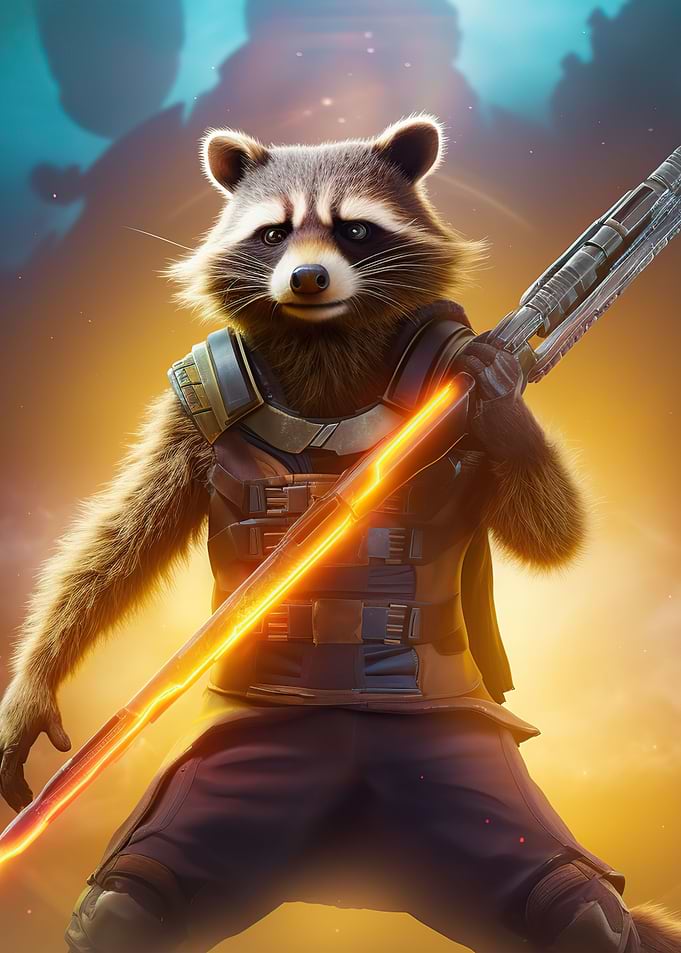 Racoon warrior