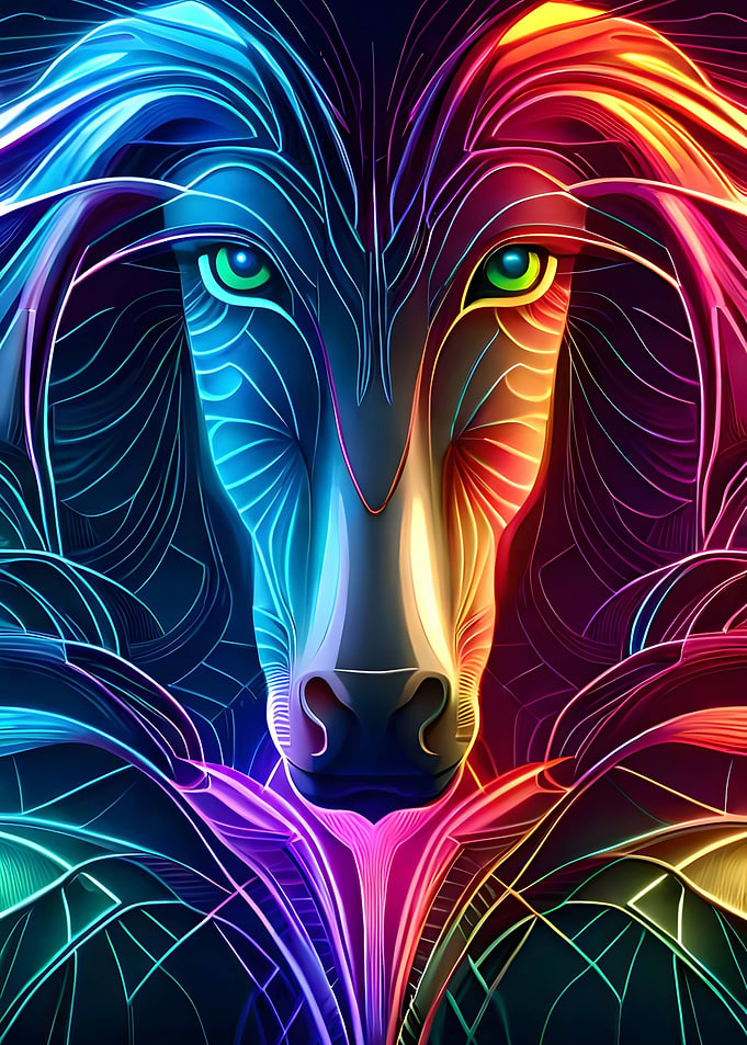 Geometric Horse Cyberpunk