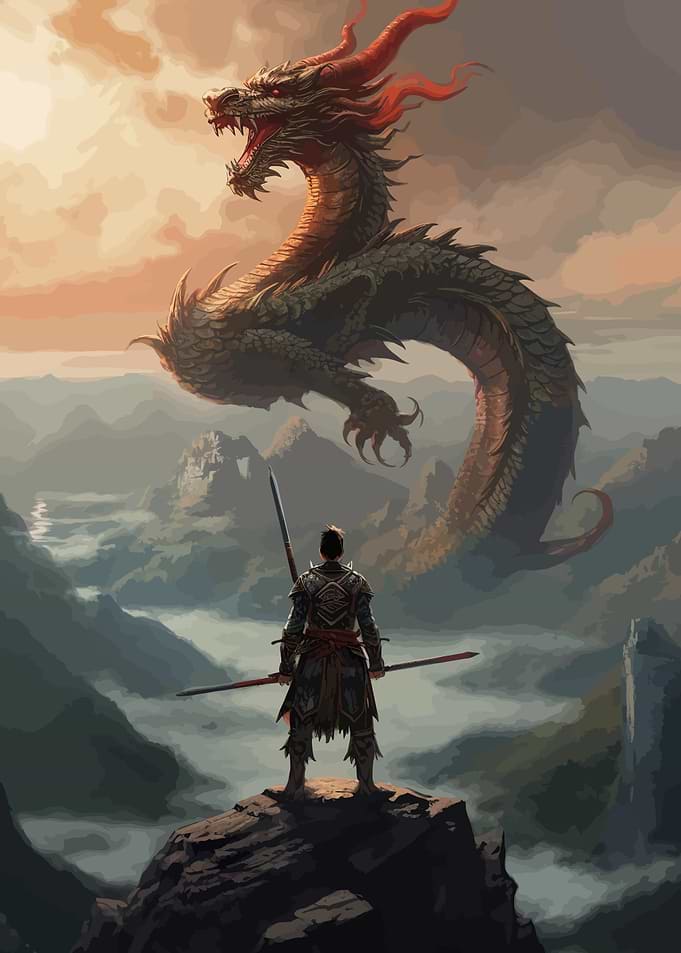 Dragon And Samurai Fantasy