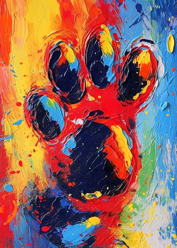 Dog Paw Abstract Painting