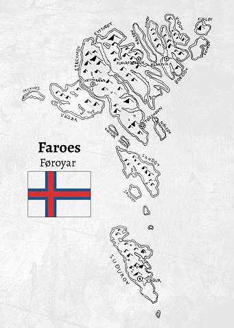 Handdrawn Faroes Map