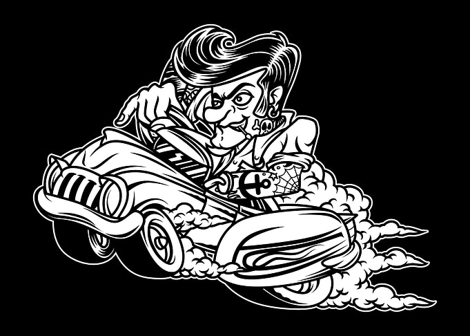 Rockabilly Racing BnW