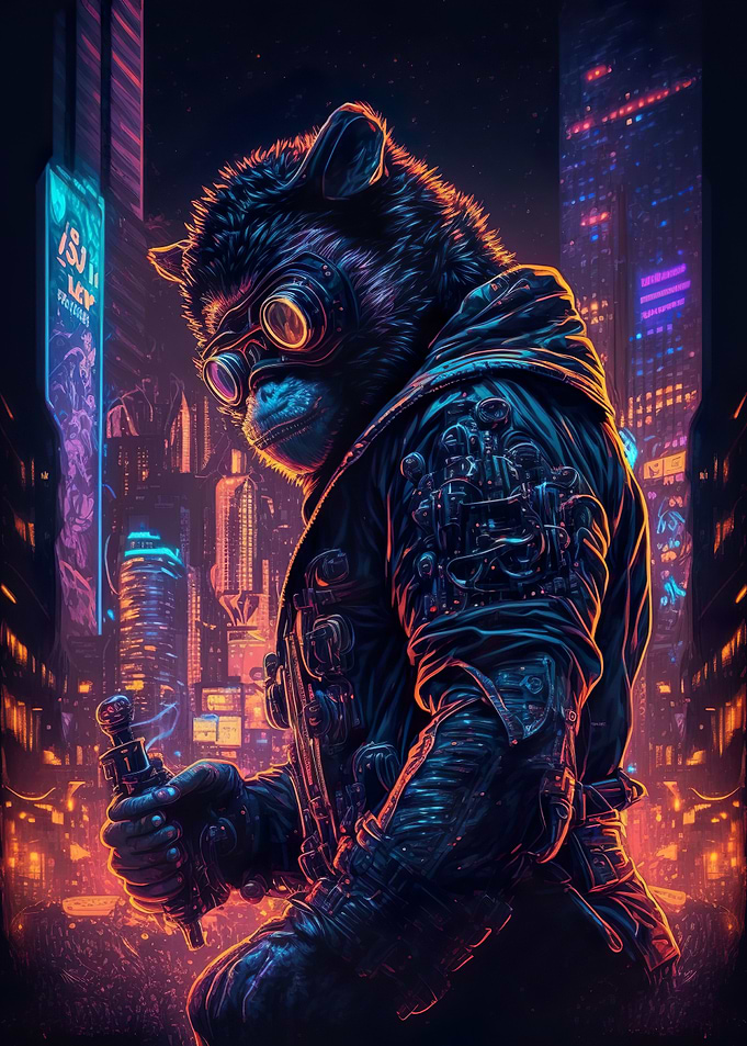 Monkey Human Cyberpunk