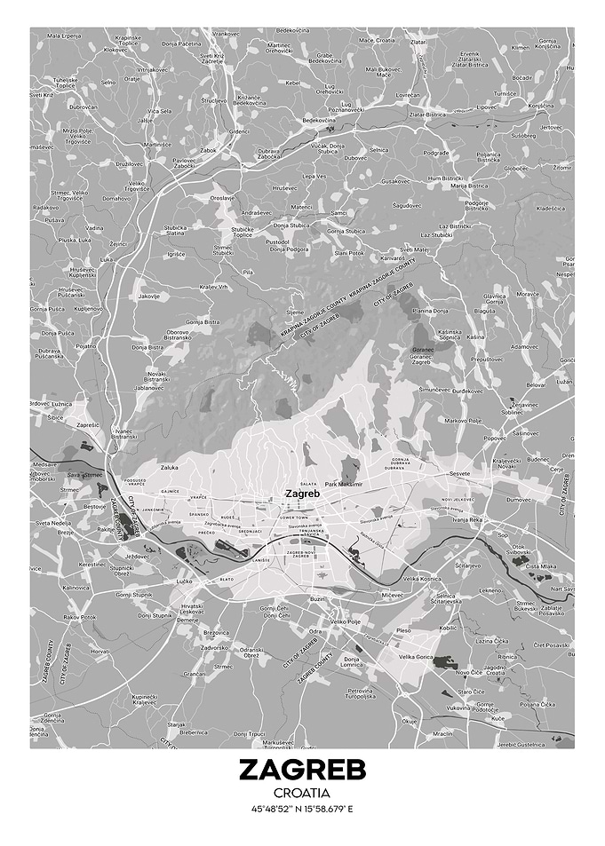Zagreb Croatia streetmap