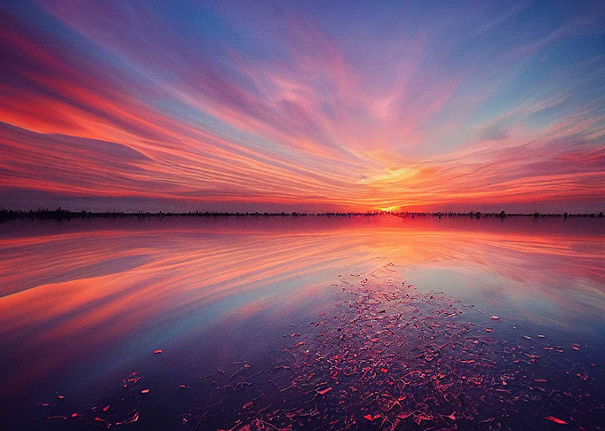 Sunset on water