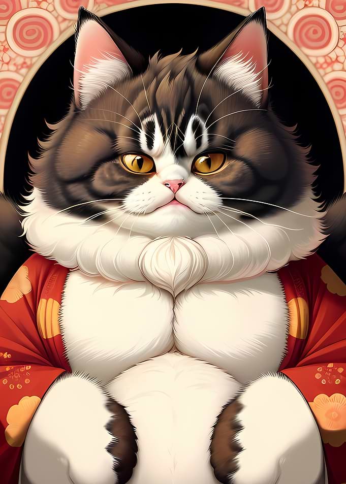 fat cat wear kimono
