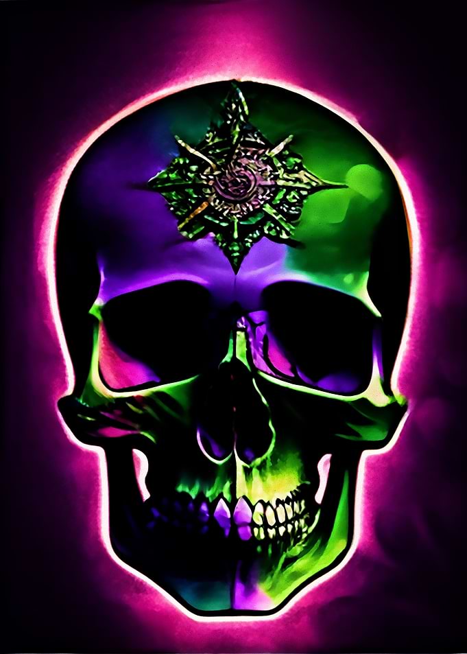 the colorful skeleton