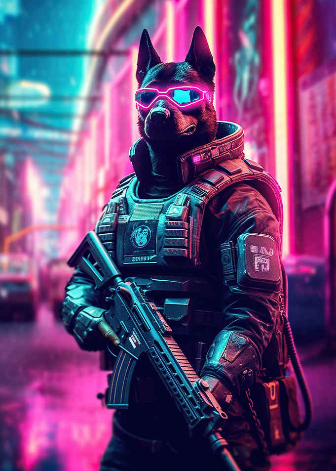 Cyberpunk Police Dog