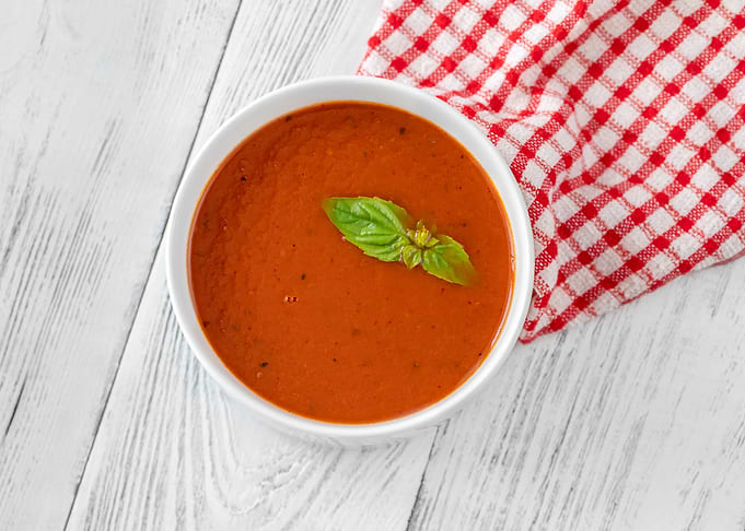 Bowl of tomato cream soup