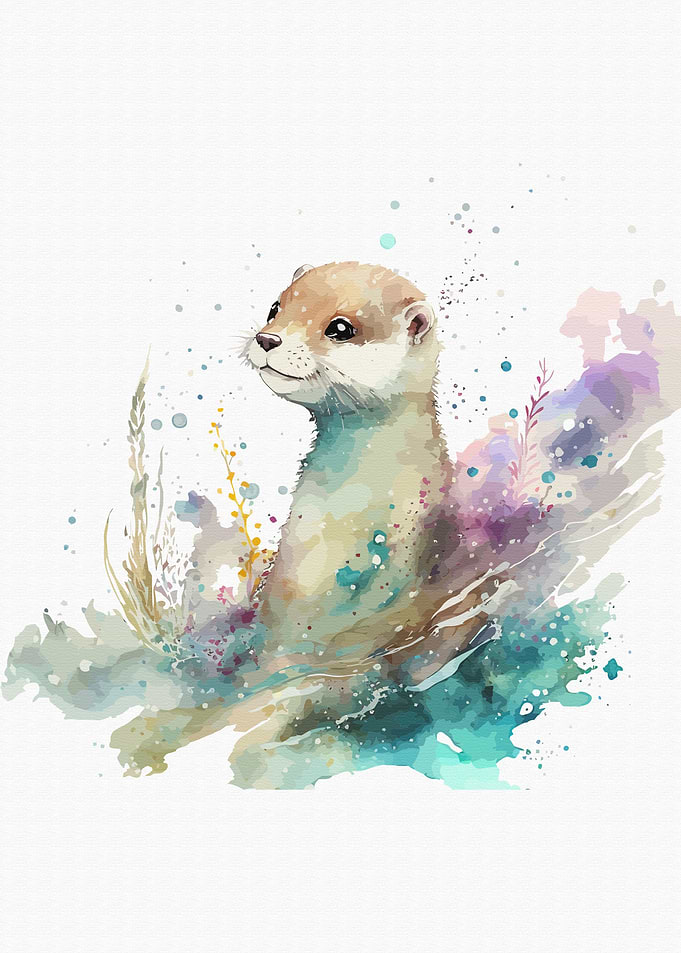 Badger in watercolor style