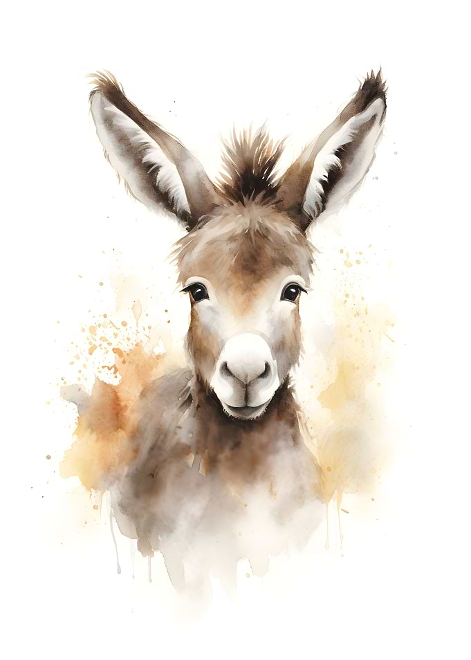 Donkey Watercolor