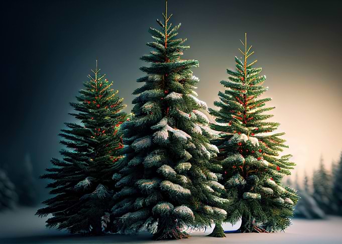 Christmas trees cluster