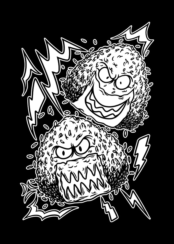 Twin Onigiri BnW