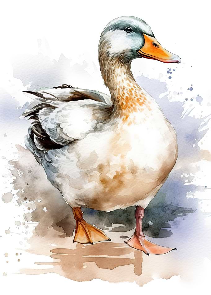watercolor duck