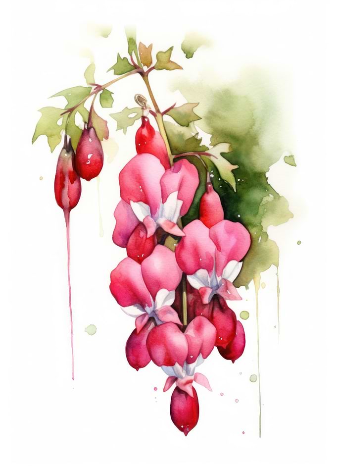 Bleeding Heart Watercolor