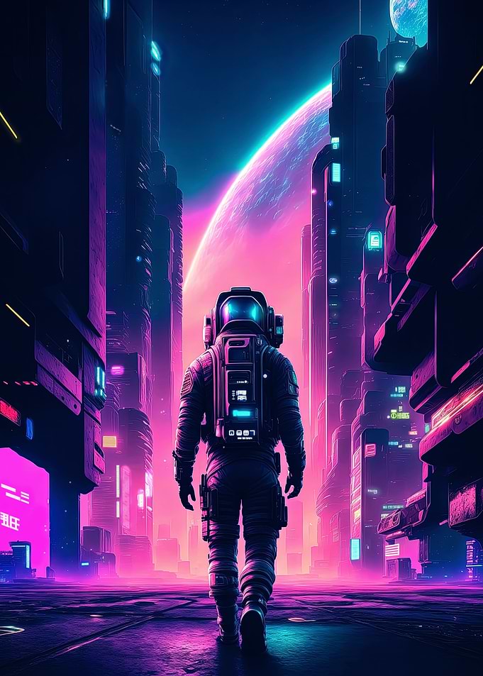 Cyberpunk Cosmic Traveler