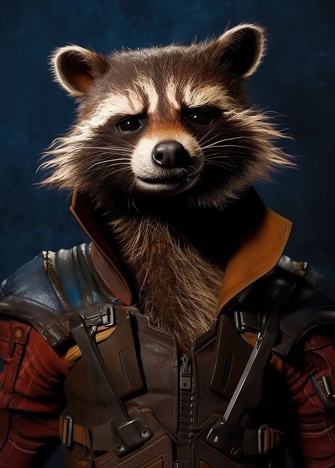 Raccoon warrior
