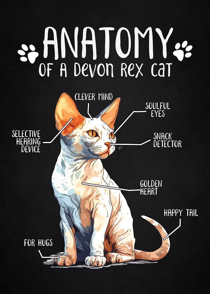 Anatomy of devon rex cat