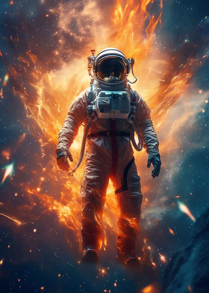 Fire Astronaut Galaxy Spac