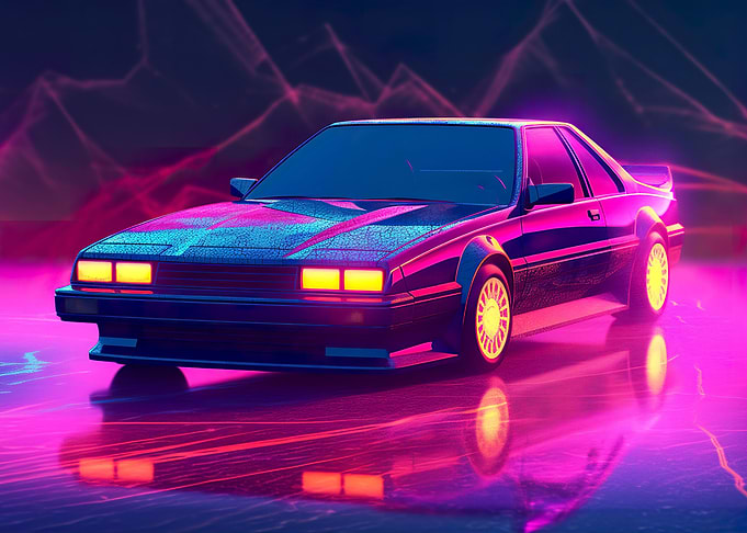 Oldtimer Car Vaporwave