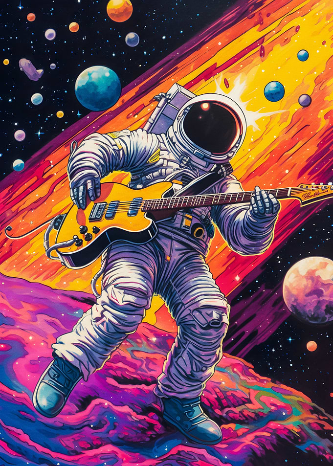 Astronaut playing guit