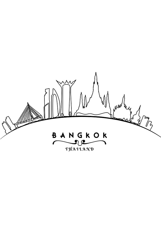 Bangkok One Line Art