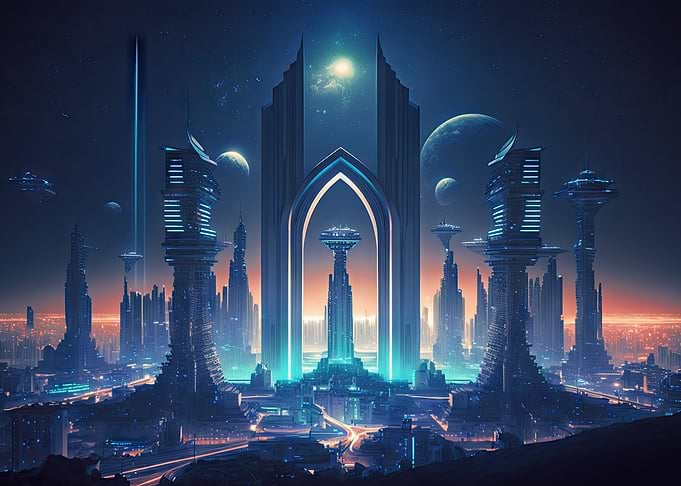 Cyberpunk neon city
