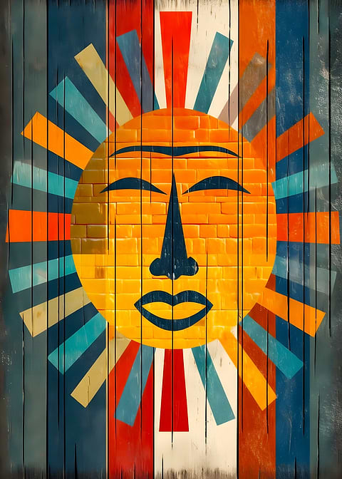 Aztec Sunburst — metal poster wall art