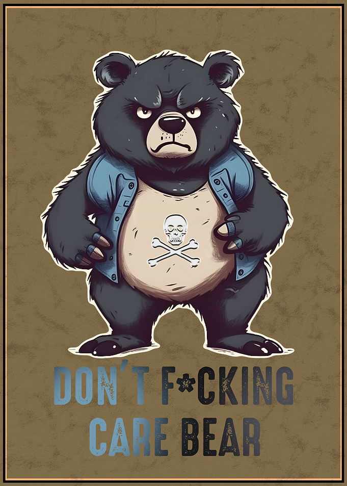 Funny Bear Vintage Poster