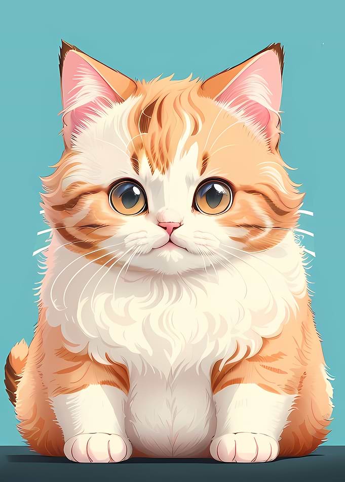 cute cat minimalism style