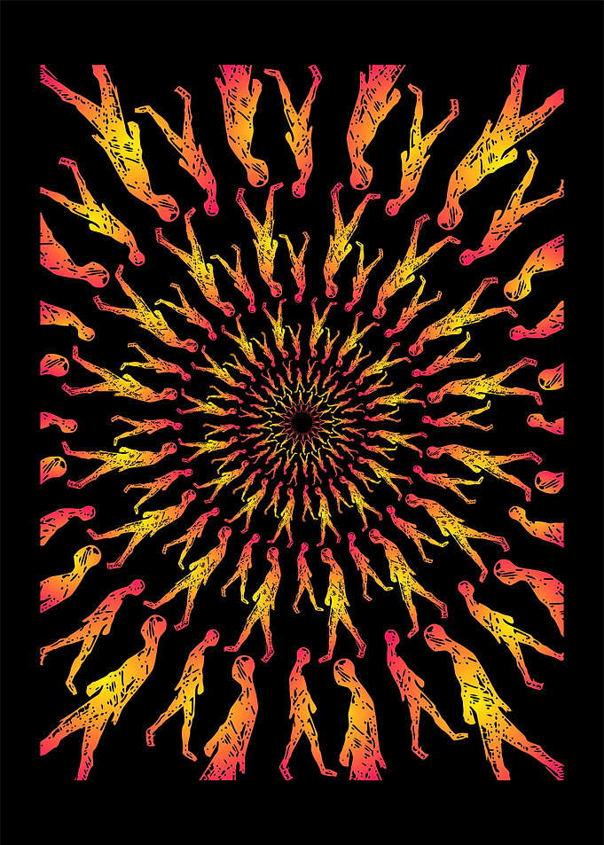 Circle people walking