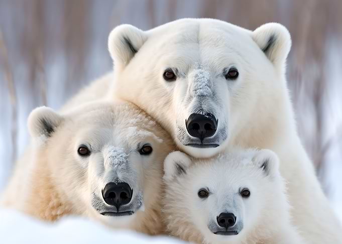 polar bear family