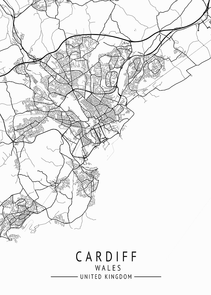 Cardiff UK CITY MAP