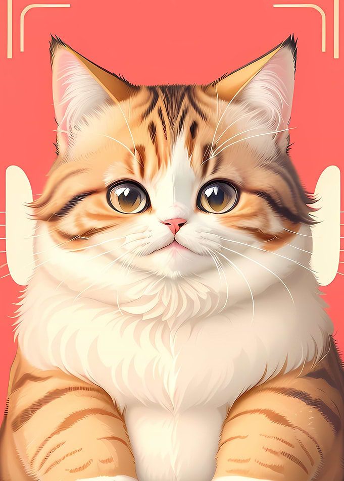 cute cat minimalism style