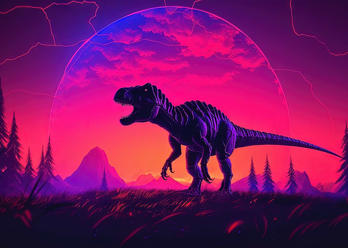 Synthwave Retro TRex