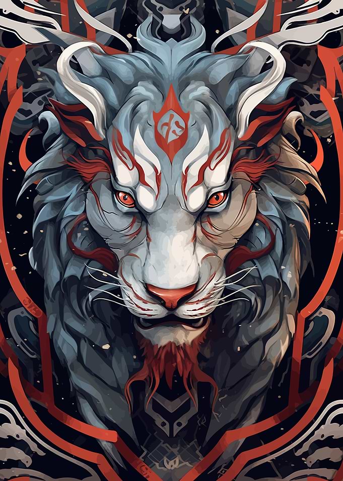 King Fantasy Lion Abstract