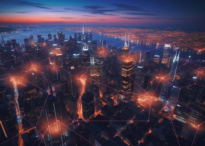 Cyberpunk neon city