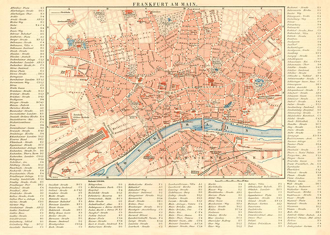 Vintage Map Frankfurt aM