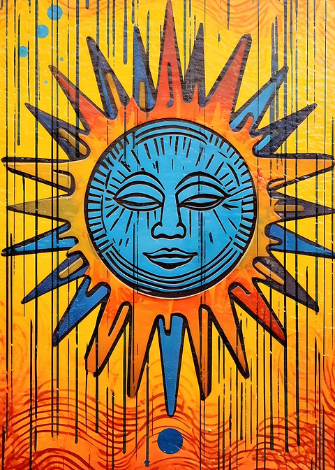 Mesoamerican Sun — metal poster wall art