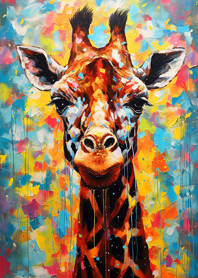 Giraffe Abstract Painting