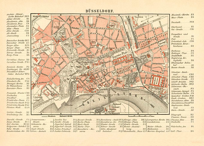 Vintage Map Duesseldorf