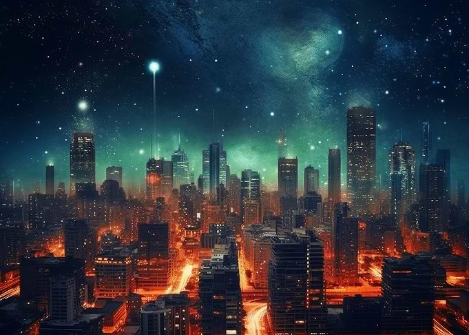 Cyberpunk neon city