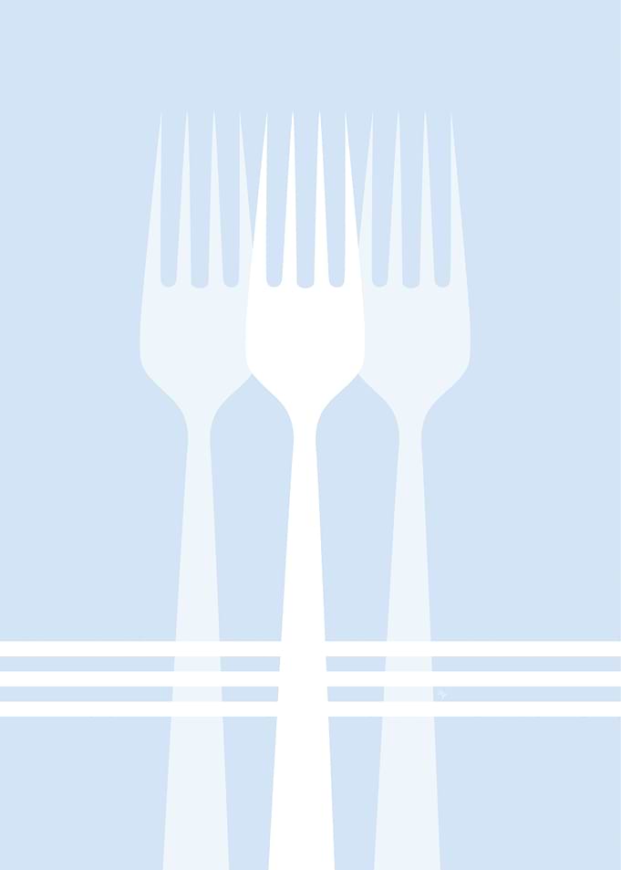 Modern blue cutlery