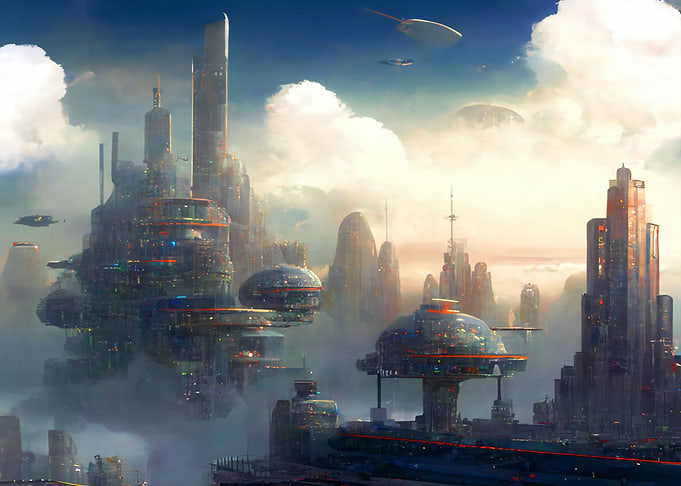 Cyberpunk neon city