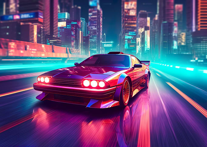 Futuristic Car in Tokyo