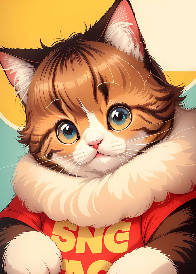 cute cat minimalism style