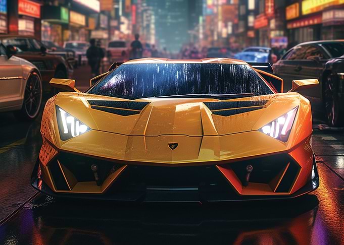 Yellow Lamborghini Tokyo