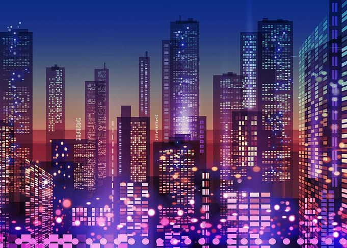 Cyberpunk neon city