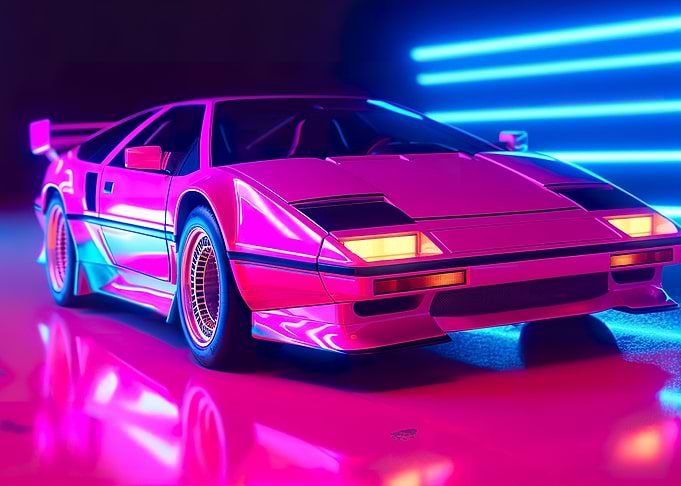Oldtimer Neon Car
