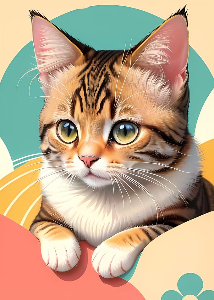 cute cat minimalism style